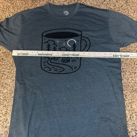 Blue Graphic Tee with Mug Design - Picture 5 of 6